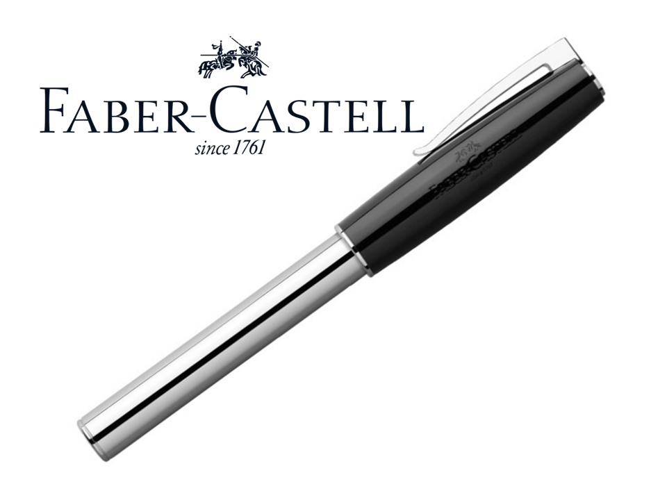 FABER-CASTELL, keramické pero, čierny lesklý povrch + chróm (made in Germany)