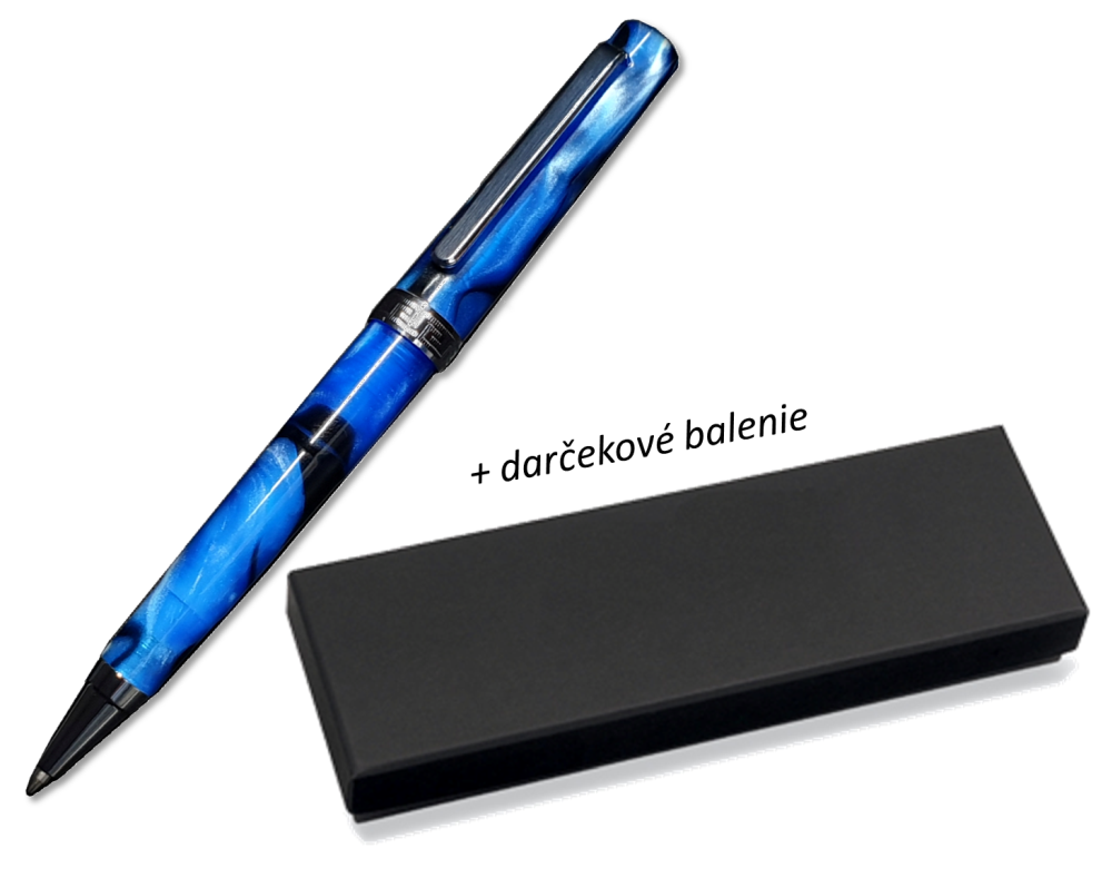 Eleganzzo - luxusné  guľôčkové pero (vzácna živica) morskej modrej farby
