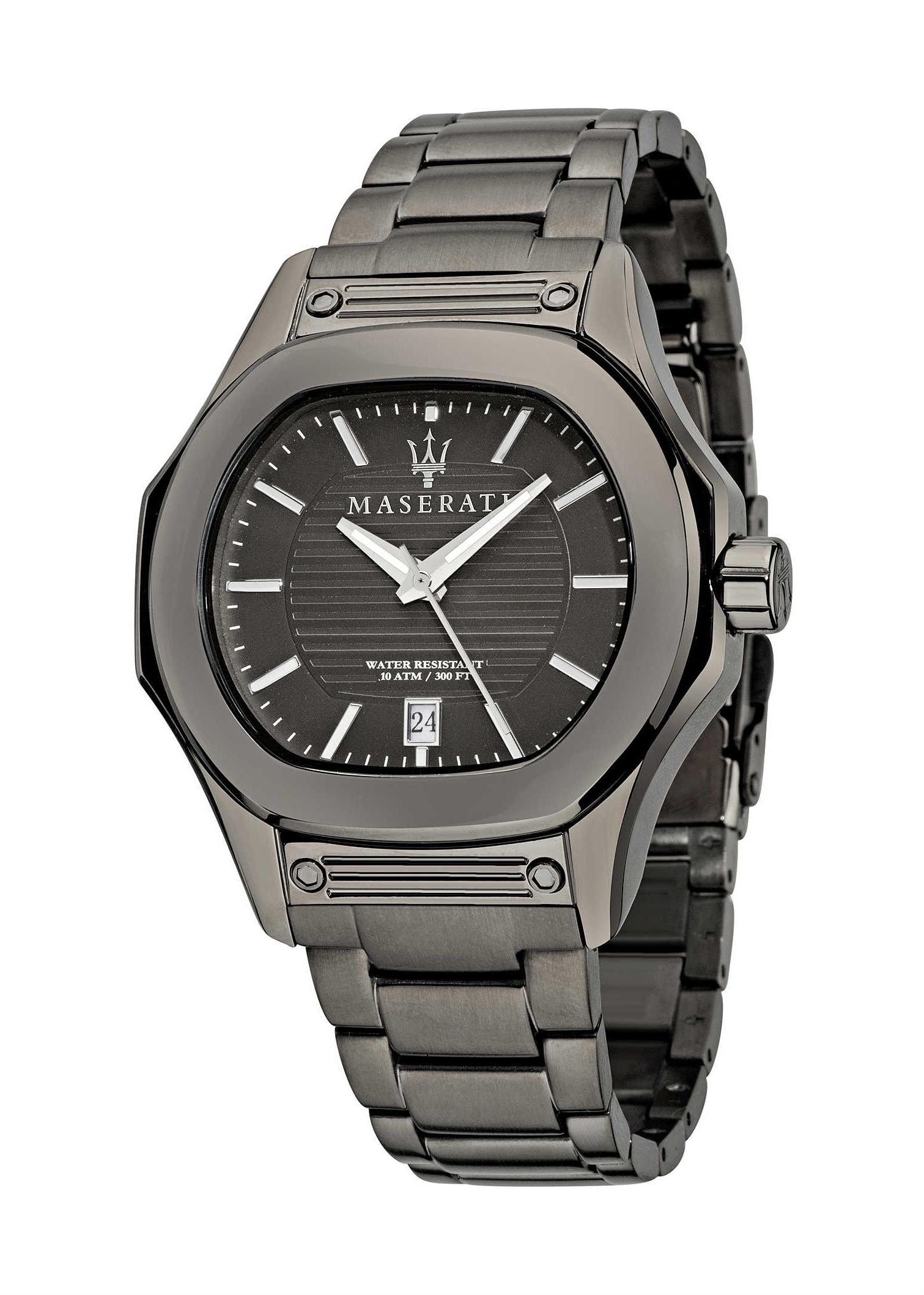 pánske luxusné hodinky Maserati - oceľové (farba: Gunmetal) - GUN.789.314