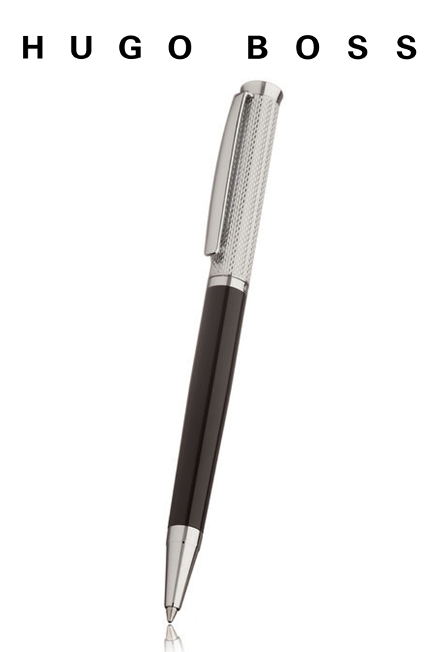 HUGO BOSS - guiloche - luxusné chromované guľôčkové pero