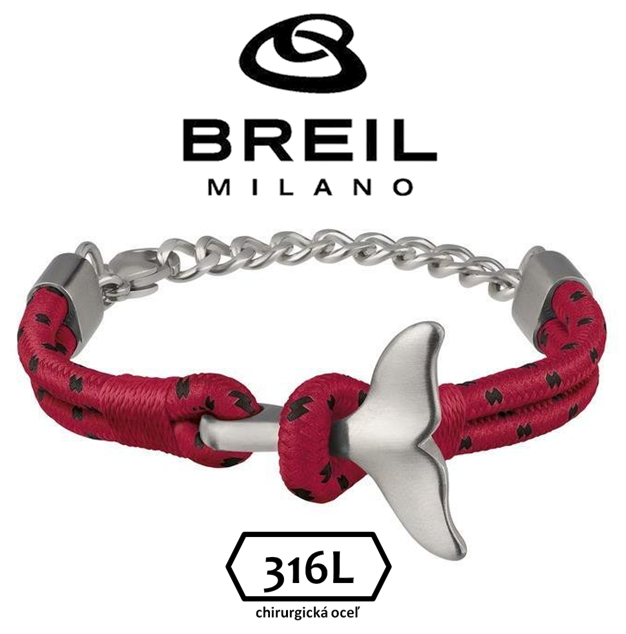 BREIL (Milano) - pánsky oceľový náramok - nastaviteľná veľkosť max 21cm