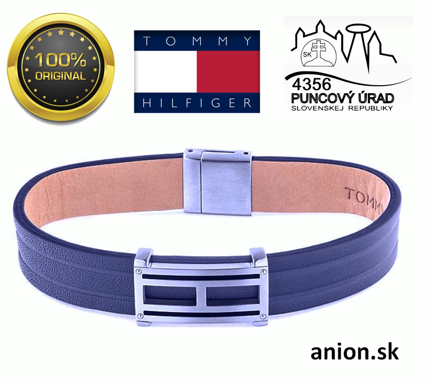 Pánsky náramok TOMMY HILFIGER (chirurgická oceľ + koža) - dĺžka 21,5 cm