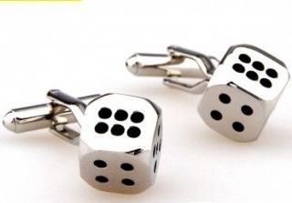 GAMER - manžetové gombíky v tvare hráčskej kocky, chirurgická oceľ -pánsky šperk