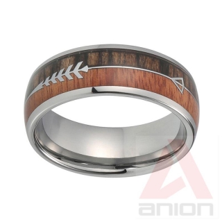 ARROW - pánsky prsteň vyrobený zo vzácneho Wolfrámu + exot. drevo, veľ: 65