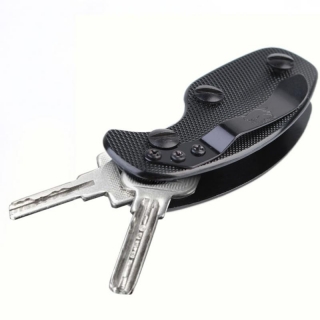 KEYHOLDER - Hliníkové puzdro na kľúče - čierny hliník - kľúčenka