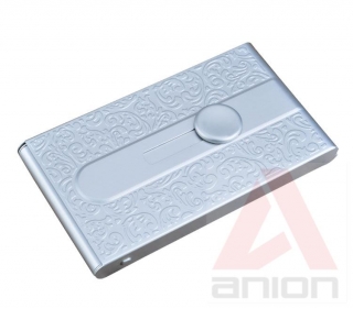 SLIDER automatický vizitkár - ornamentálny vzor - farba: strieborná