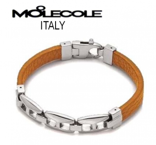 MOLECOLE (ITALY) - pánsky kožený náramok - dĺžka 22 cm