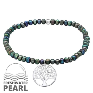 Strom života - striebro (925/000)+ sladkovodné perly