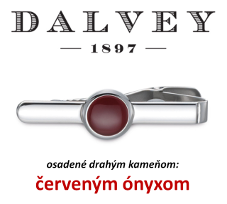 DALVEY (SCOTLAND) - Luxusná pánska kravatová spona osadená červeným ónyxom
