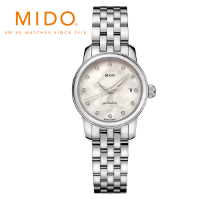 MIDO - švajčiarske dámske diamantové hodinky (automat) M039.007.11.106.00