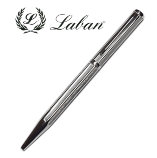 LABAN - luxusné guľôčkové pero, platinované - krásne zdobené klenotníckym vzorom