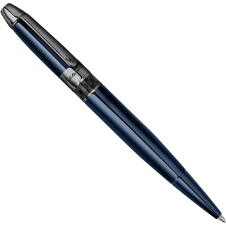 MASERATI (ITALY) - pánske guľôčkové pero, tmavomodré s karbónovými aplikáciami