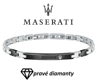 MASERATI - pánsky diamantový náramok - čierne diamanty