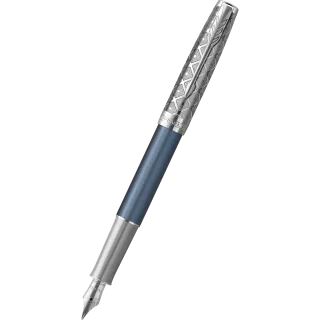 Parker - Sonnet Premium Metal Blue CT - plniace pero s 18kt zlatým hrotom (F)