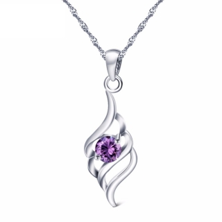 HELENA - dámsky náhrdelník - osadený purpurovým krištáľom